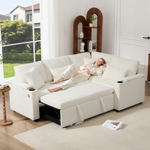 Shaped corner sofa bed - corner, with