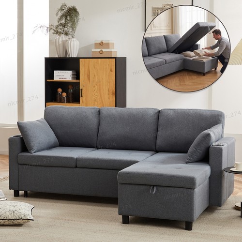 Shaped corner sofa bed - bed, 3