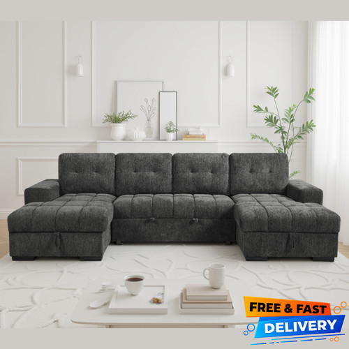 Grey shape corner sofabed - grey,