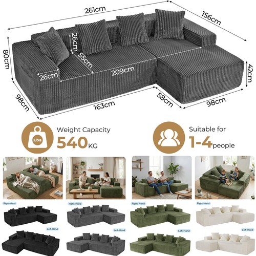 Jumbo cord shaped corner - l-shaped,