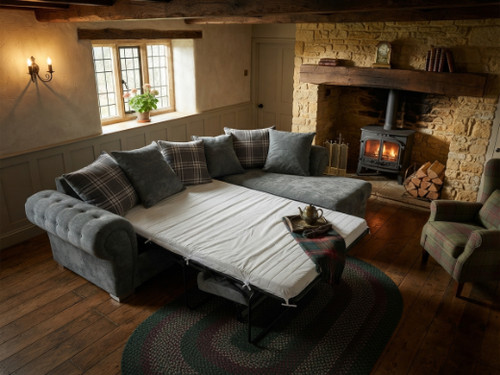 Grey corner sofa bed - grey,