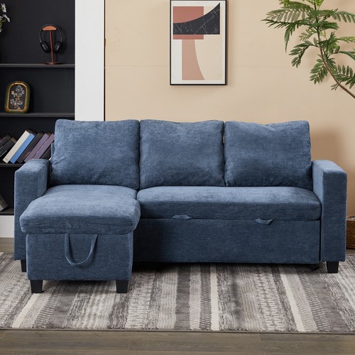 Shaped corner sofa bed - sofa,