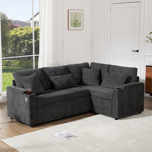 Shaped corner sofa - sofa, bed