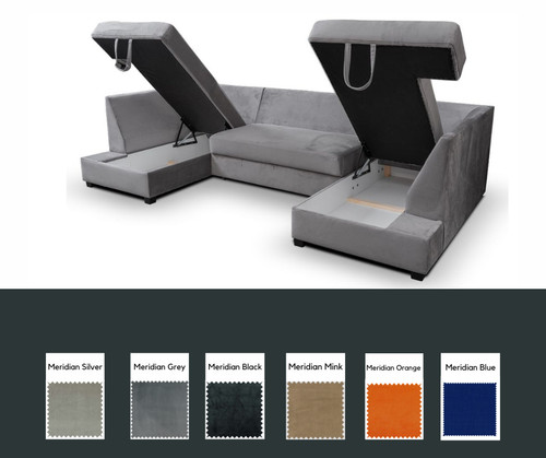 Large corner sofa bed with - sofa,